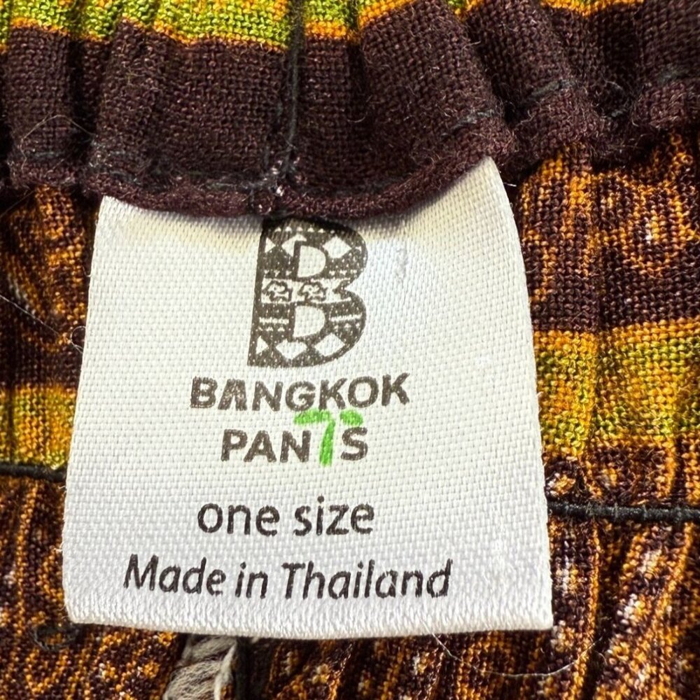 Bangkok Pants Smocked Waist Rayon Harem Pants One Size Boho Festival Yoga Travel - Picture 3 of 9